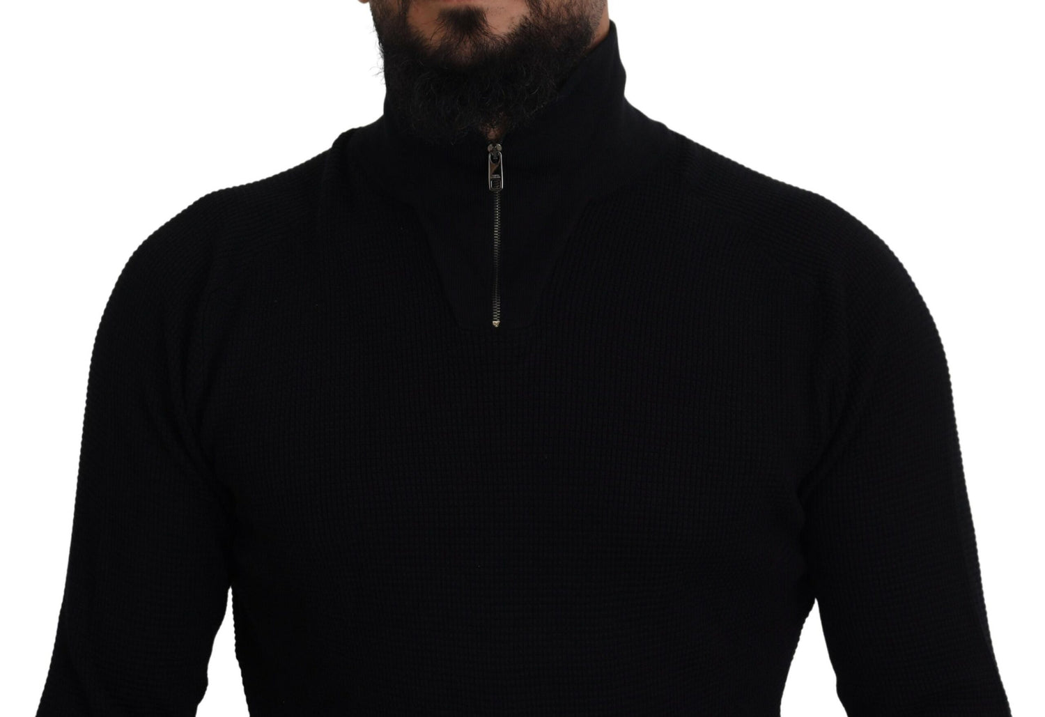 Dolce &amp; Gabbana Black Silk Turtle Neck Pullover Sweater