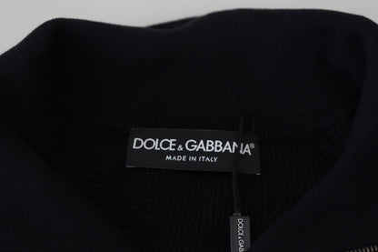 Dolce &amp; Gabbana Black Silk Turtle Neck Pullover Sweater