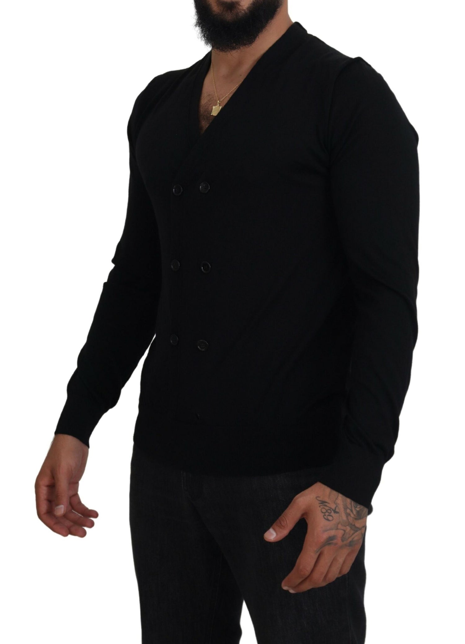 Dolce &amp; Gabbana Black Cashmere Button Down Cardigan Sweater