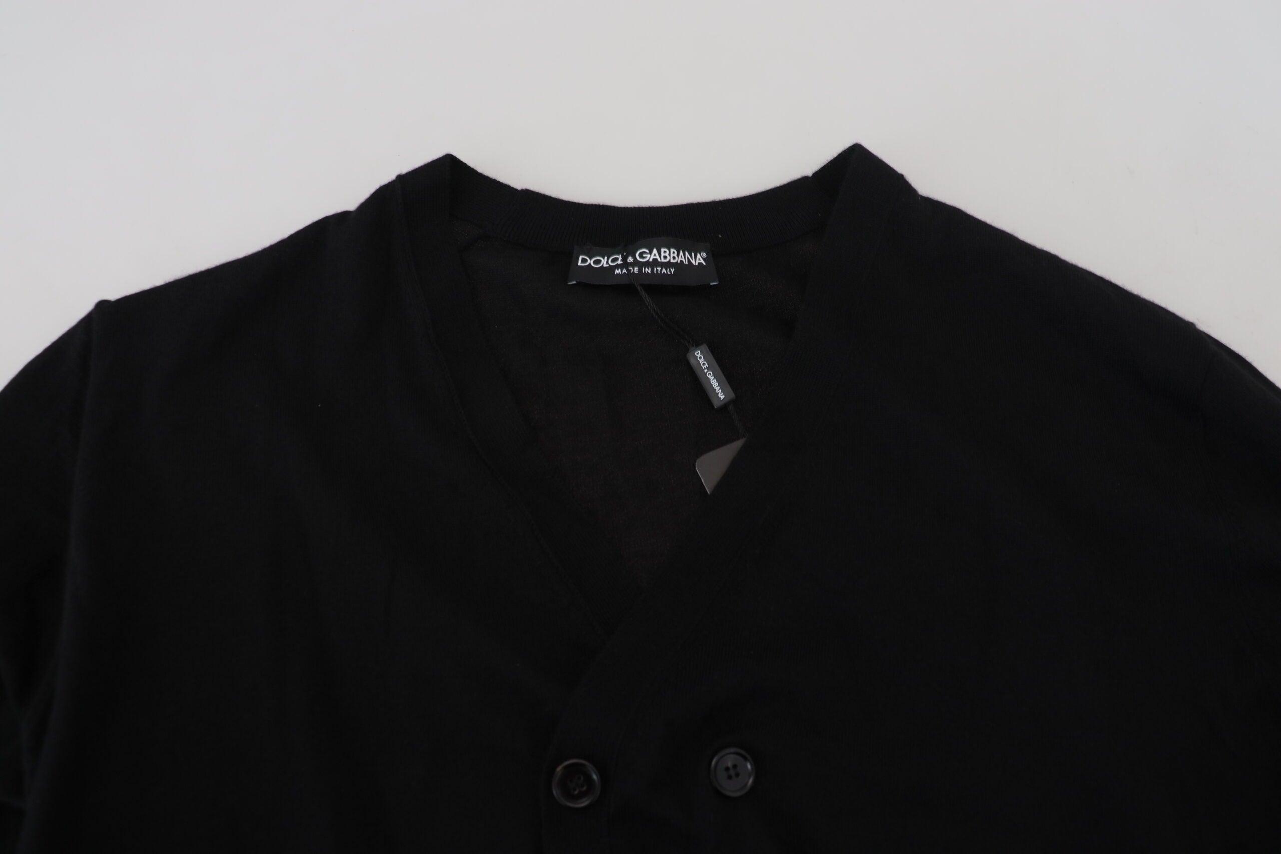 Dolce &amp; Gabbana Black Cashmere Button Down Cardigan Sweater