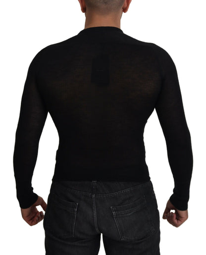 Dolce &amp; Gabbana Black Cashmere Button Pullover Sweater