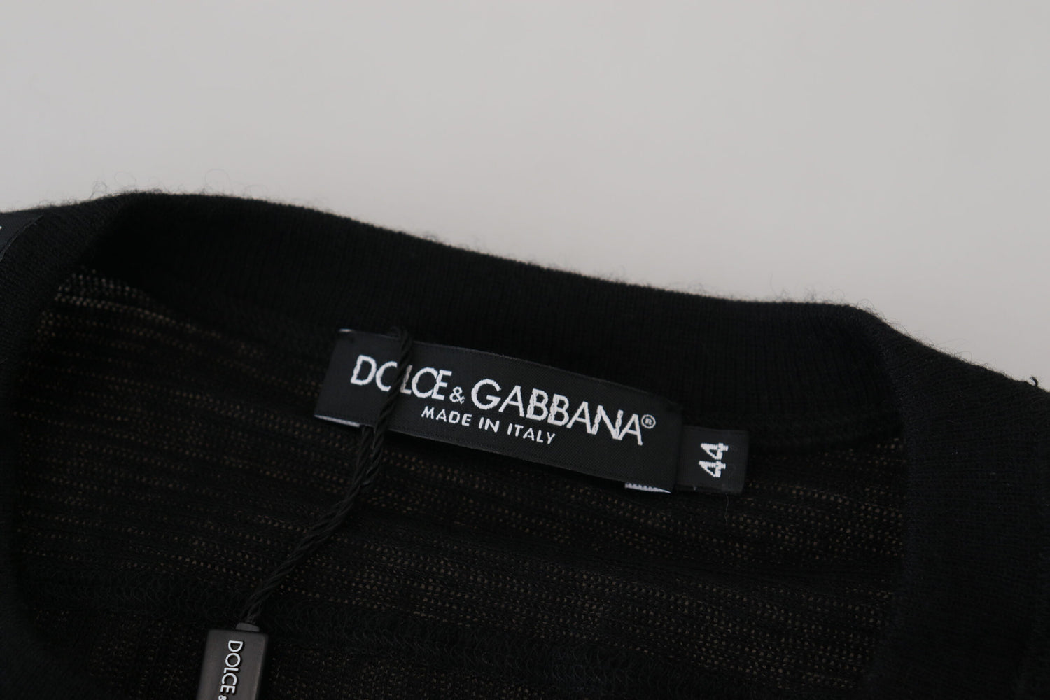 Dolce &amp; Gabbana Black Cashmere Button Pullover Sweater