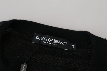 Dolce &amp; Gabbana Black Cashmere Button Pullover Sweater