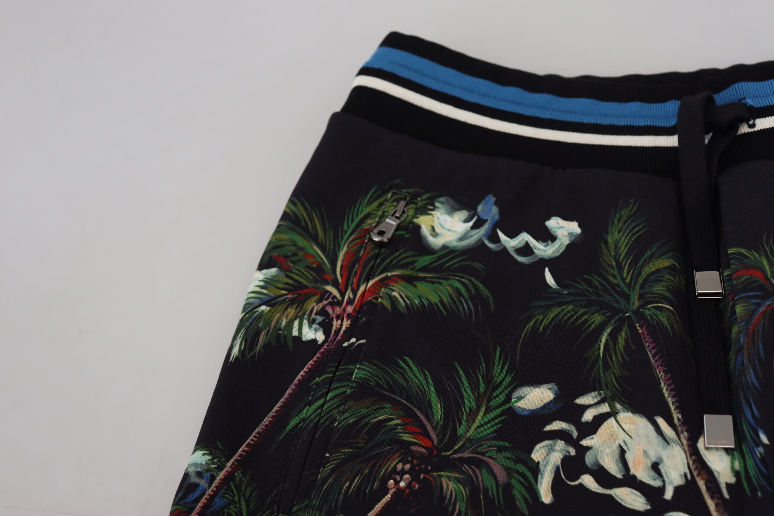 Dolce &amp; Gabbana Black Cotton Volcano Print Casual Shorts
