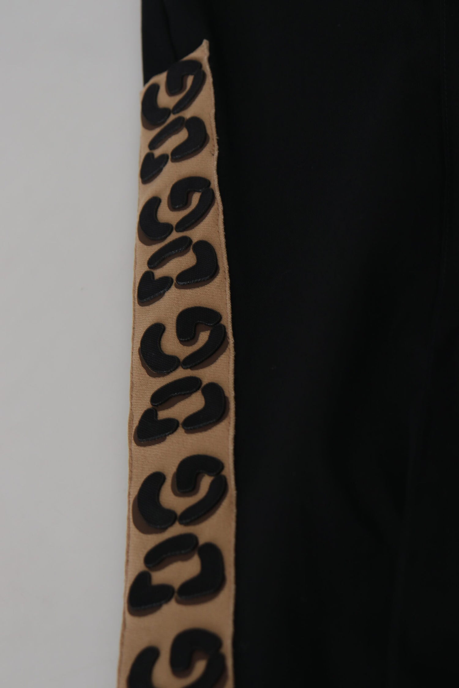 Dolce &amp; Gabbana Black Cotton Elastic Waist DG Logo Cropped Pants