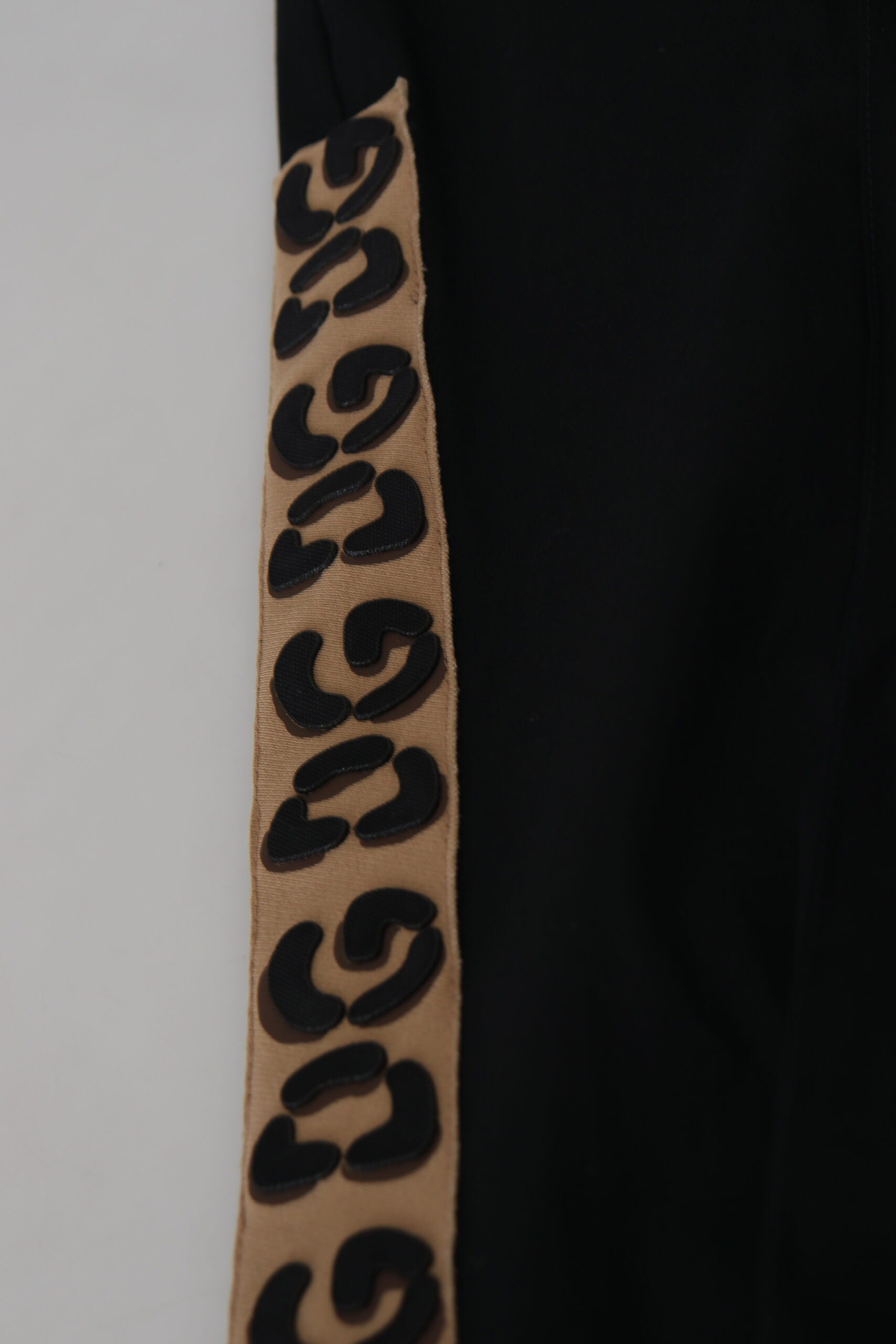 Dolce &amp; Gabbana Black Cotton Elastic Waist DG Logo Cropped Pants