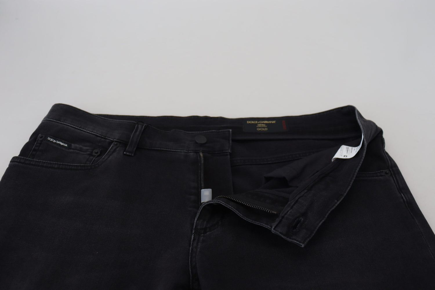 Dolce &amp; Gabbana Black Angel Embroidery Skinny Denim Jeans