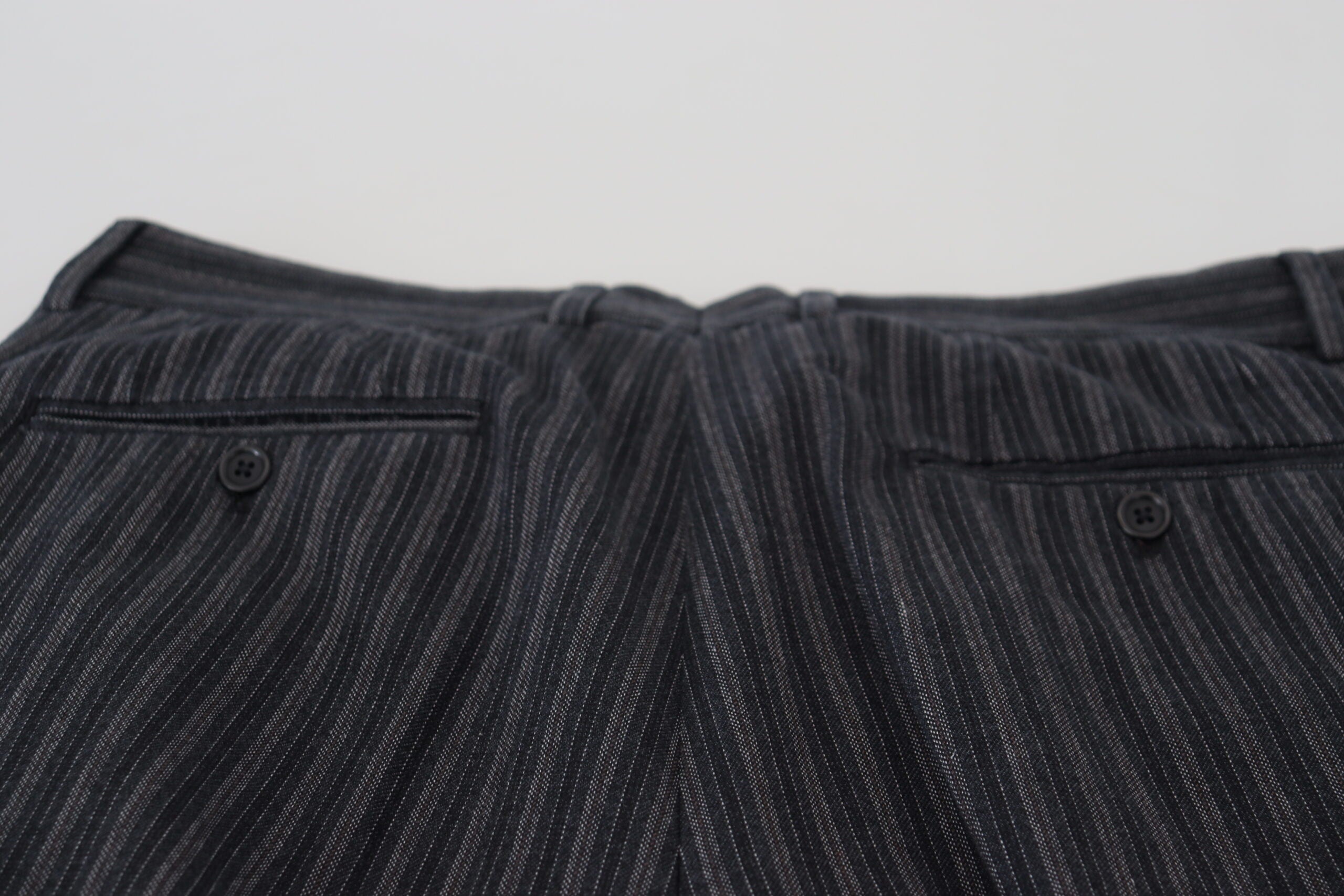 Dolce &amp; Gabbana Dark Gray Stripes Chino Dress Pants
