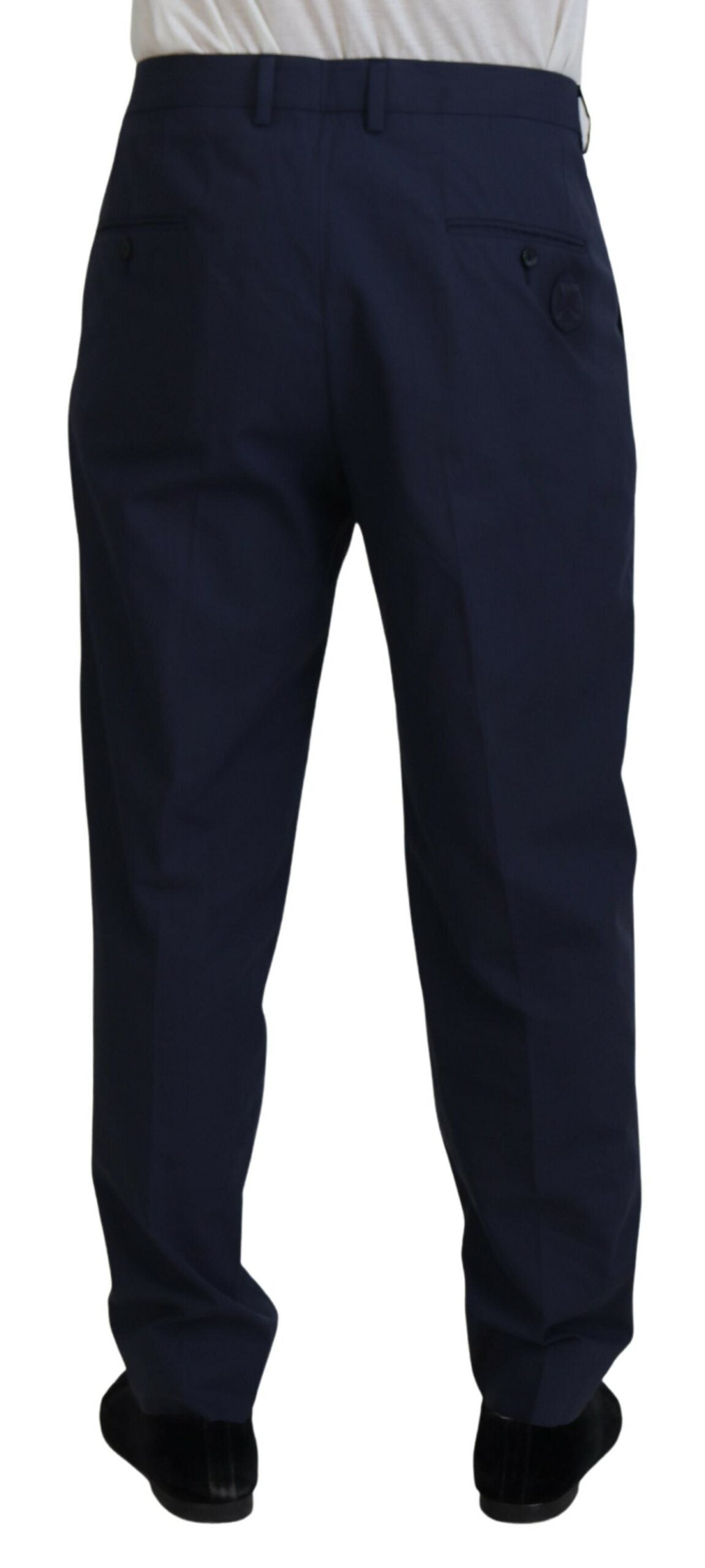 Dolce &amp; Gabbana Dark Blue Cotton Chino Formal Pants