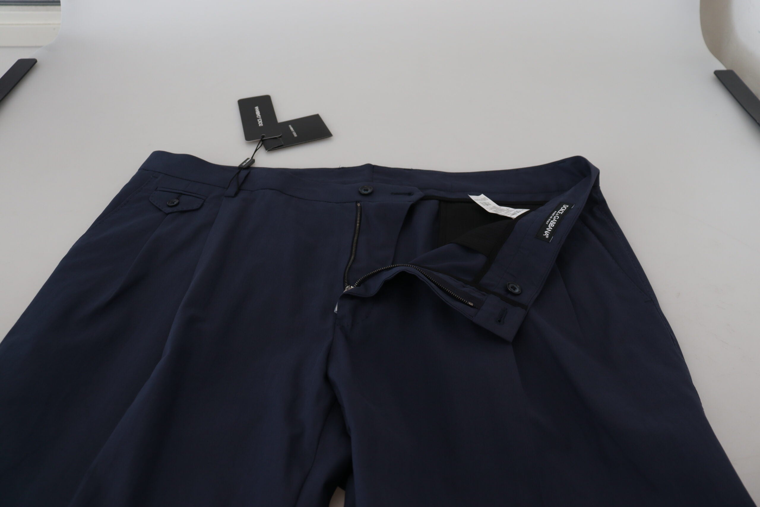 Dolce &amp; Gabbana Dark Blue Cotton Chino Formal Pants