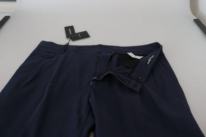 Dolce &amp; Gabbana Dark Blue Cotton Chino Formal Pants
