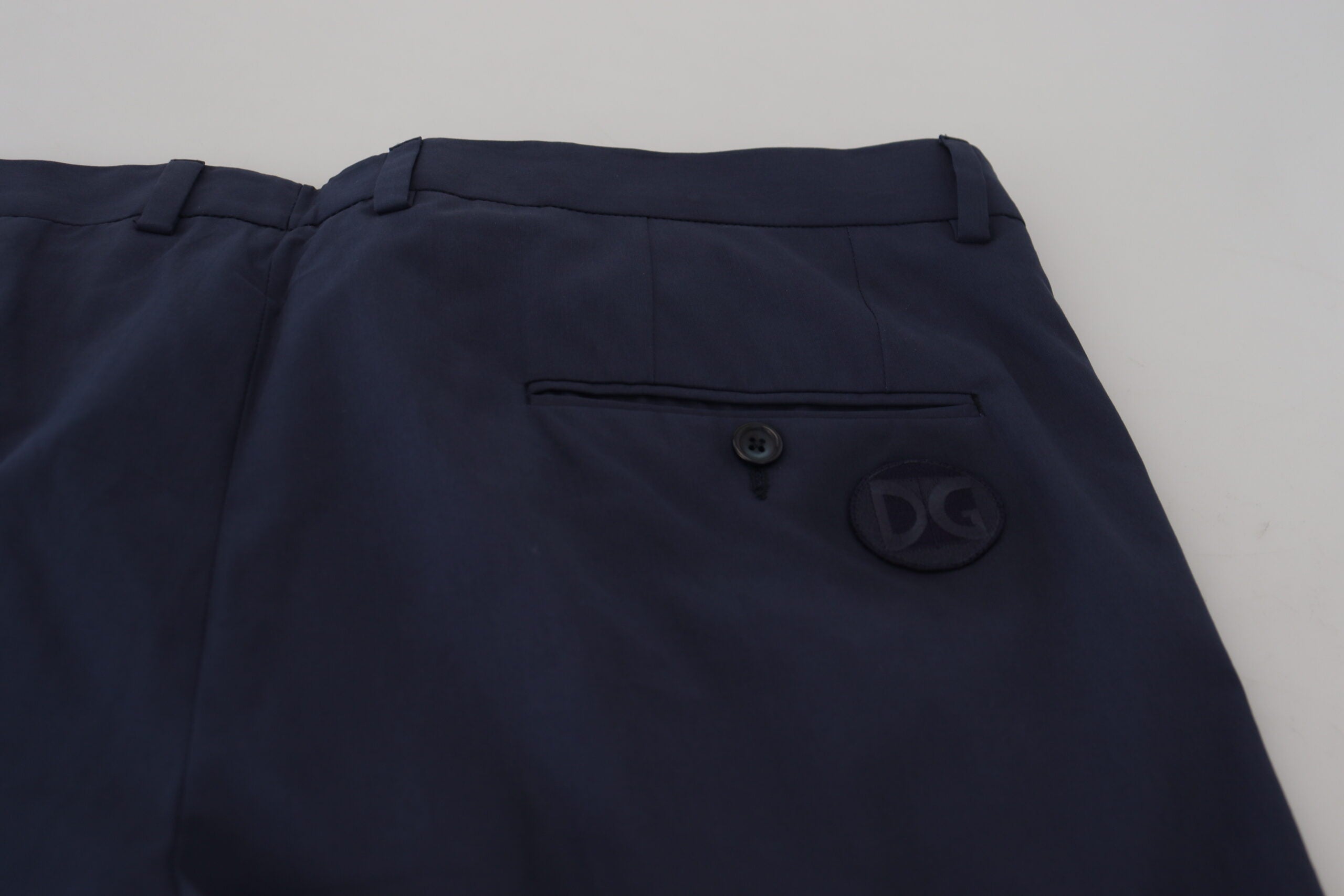 Dolce &amp; Gabbana Dark Blue Cotton Chino Formal Pants