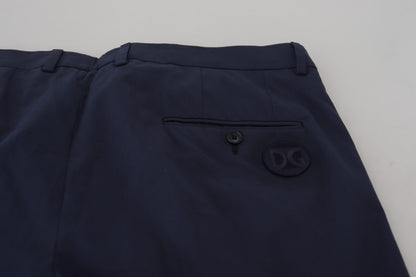 Dolce &amp; Gabbana Dark Blue Cotton Chino Formal Pants