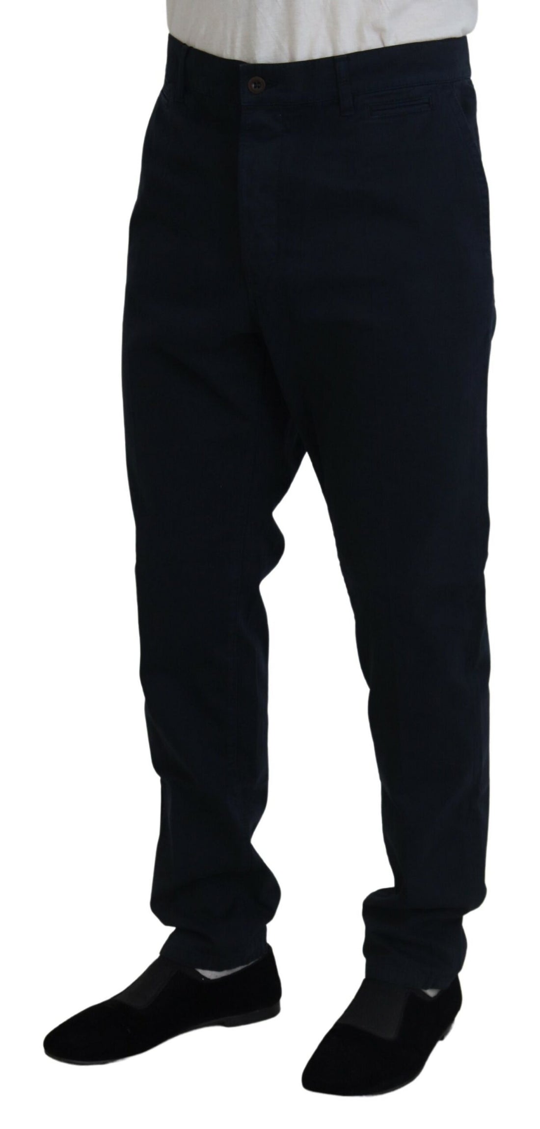 Dolce &amp; Gabbana Blue Cotton Dress Formal Men Pants