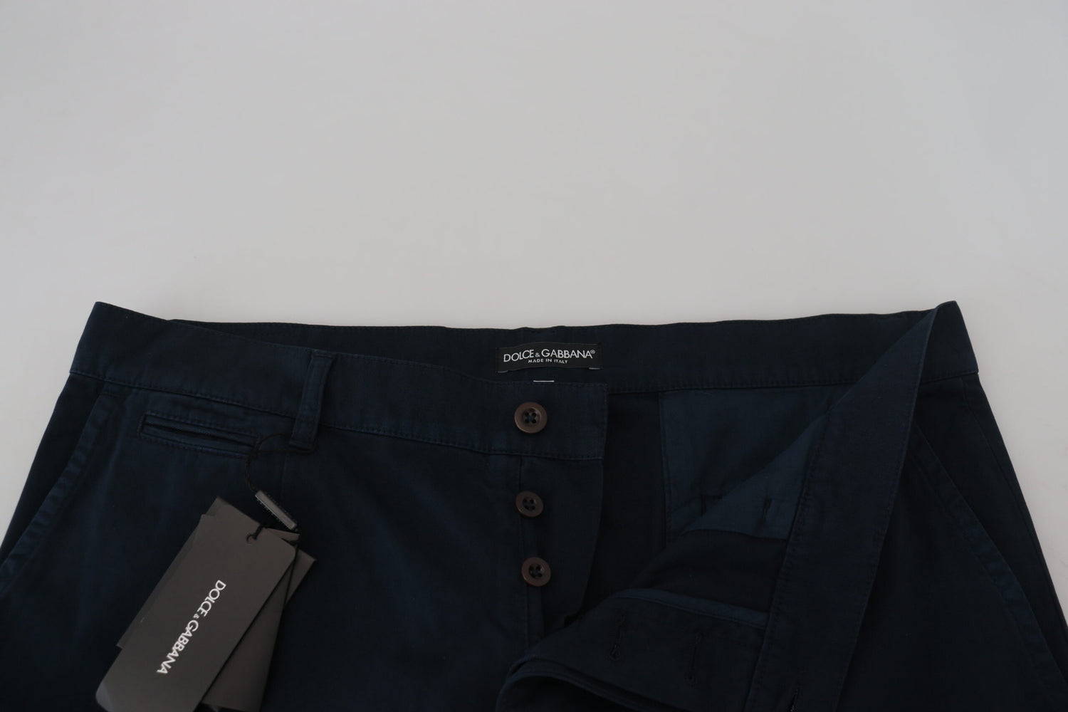 Dolce &amp; Gabbana Blue Cotton Dress Formal Men Pants