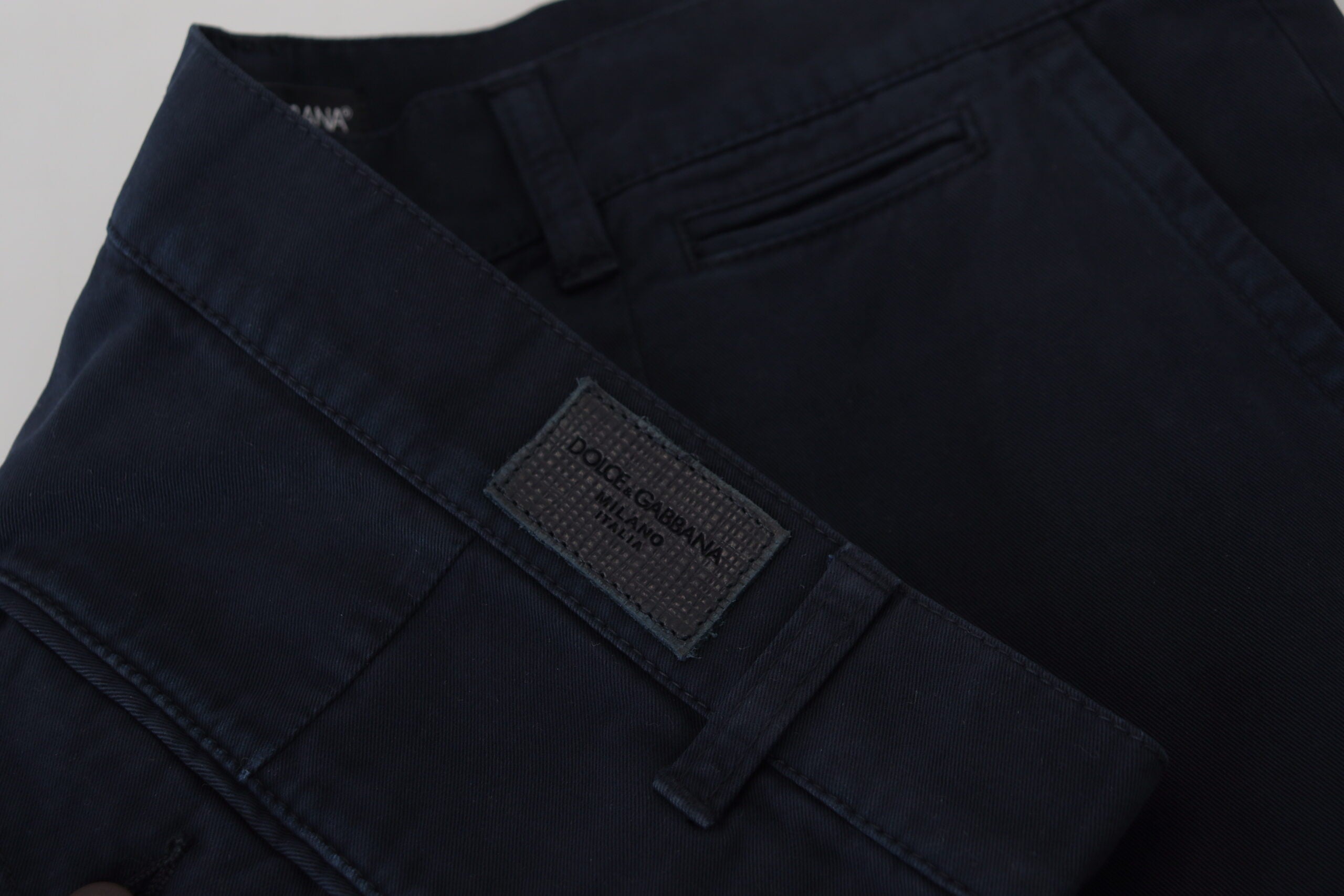 Dolce &amp; Gabbana Blue Cotton Dress Formal Men Pants