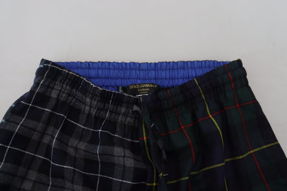 Dolce &amp; Gabbana Multicolor Checkered Wool Men Jogger Pants