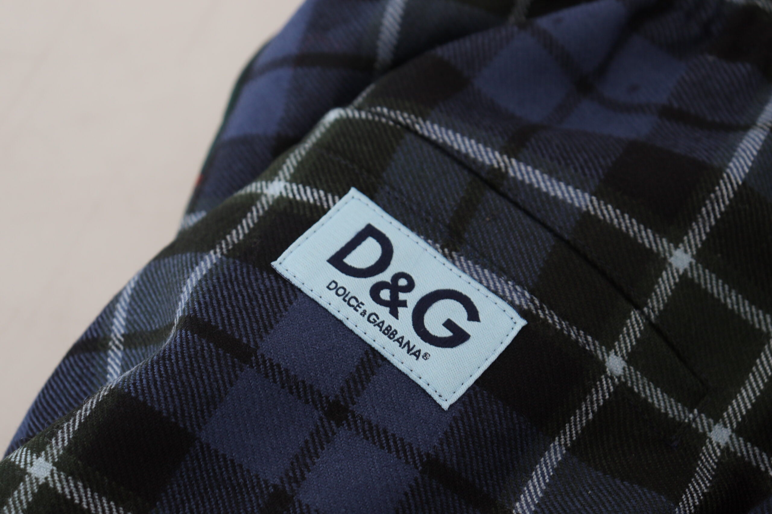 Dolce &amp; Gabbana Multicolor Checkered Wool Men Jogger Pants