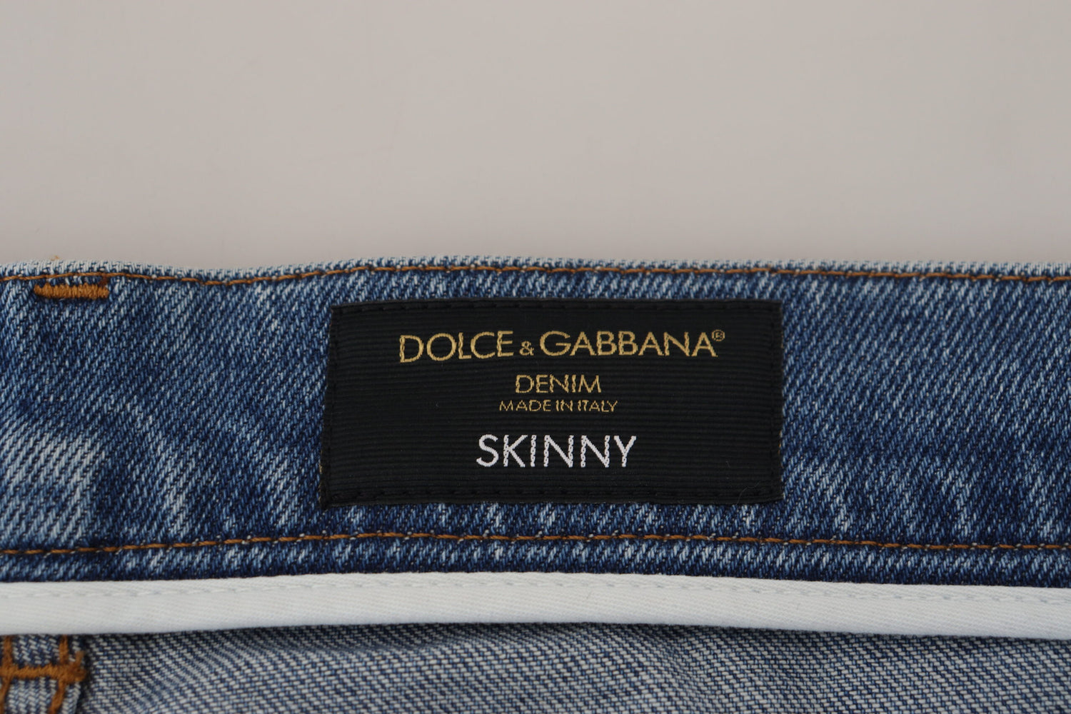 Dolce &amp; Gabbana Blue Washed Skinny Cotton Denim Jeans