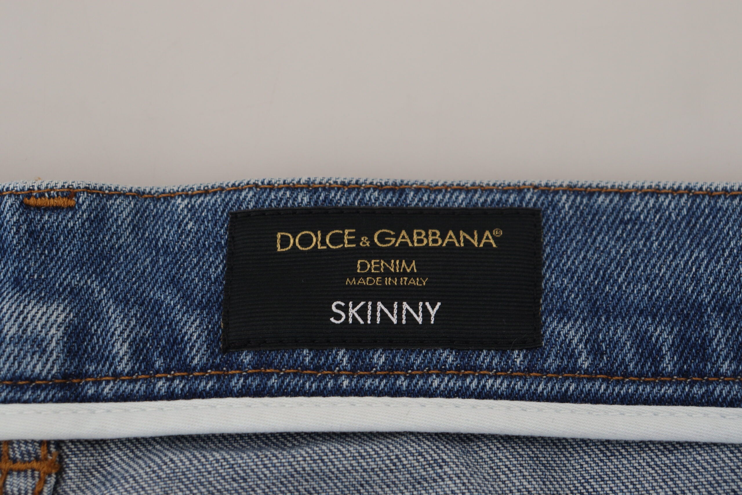 Dolce &amp; Gabbana Blue Washed Skinny Cotton Denim Jeans