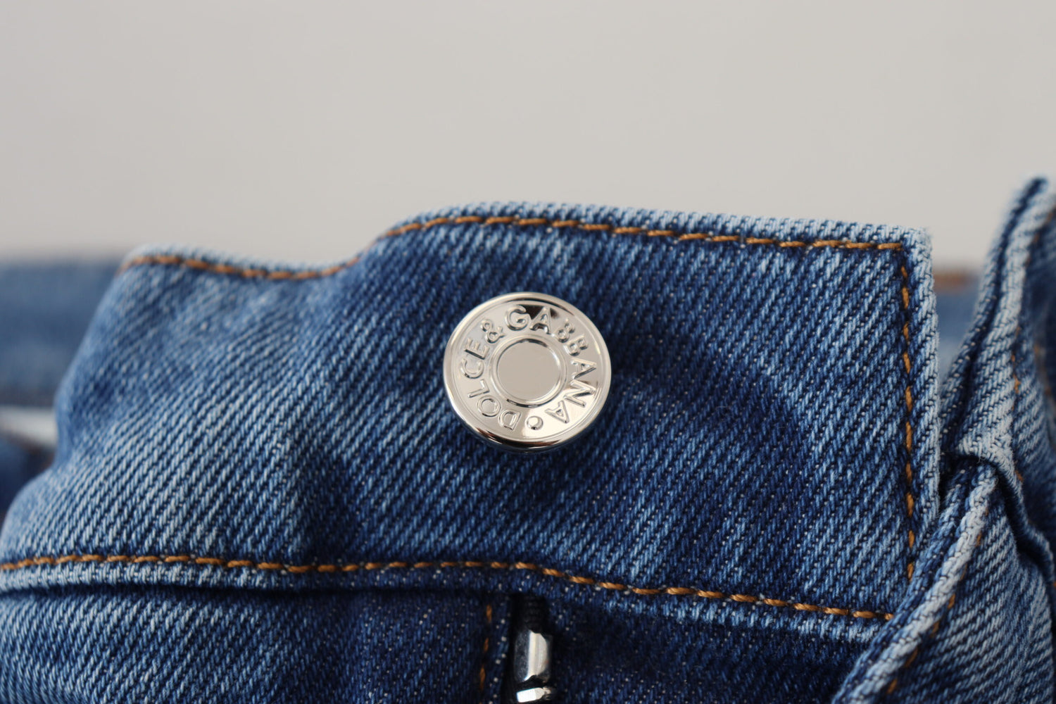 Dolce &amp; Gabbana Blue Washed Skinny Cotton Denim Jeans