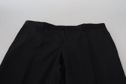 Dolce &amp; Gabbana Black Wool Chino Dress Formal Pants