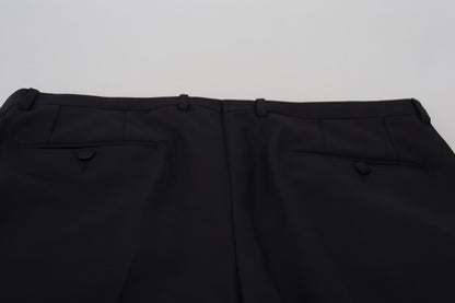 Dolce &amp; Gabbana Black Wool Chino Dress Formal Pants