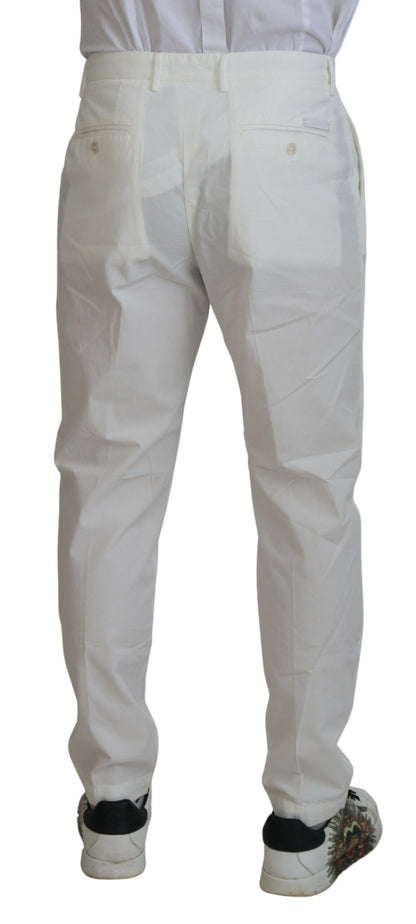 Dolce &amp; Gabbana White Cotton Skinny Chino Pants