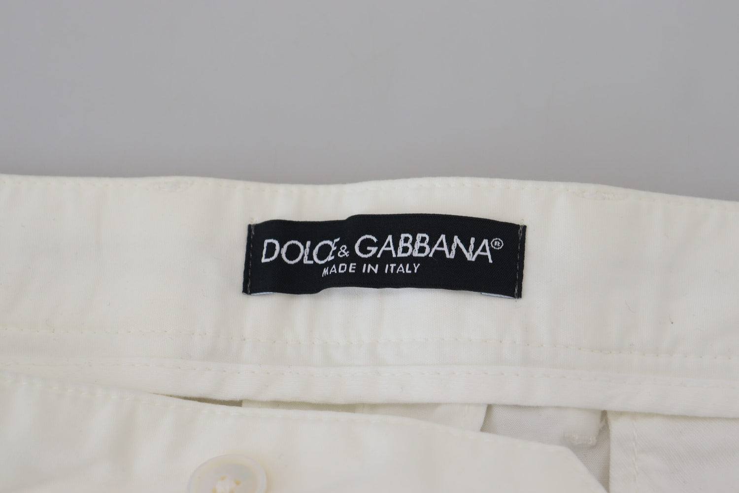 Dolce &amp; Gabbana White Cotton Skinny Chino Pants