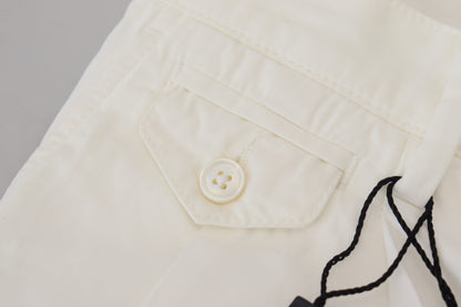 Dolce &amp; Gabbana White Cotton Skinny Chino Pants