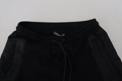 Dolce &amp; Gabbana Black Polyester Skinny Jogger Men Pants