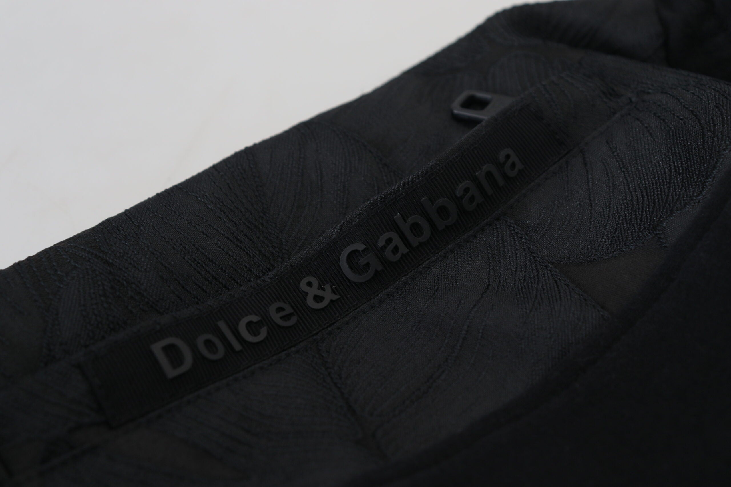 Dolce &amp; Gabbana Black Polyester Skinny Jogger Men Pants