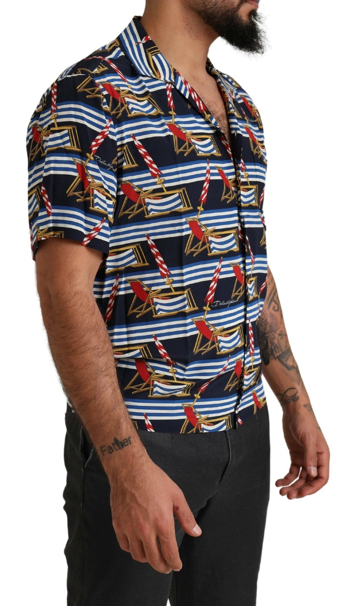 Dolce &amp;amp; Gabbana Flerfärgad Strandstol Kortärmad Skjorta