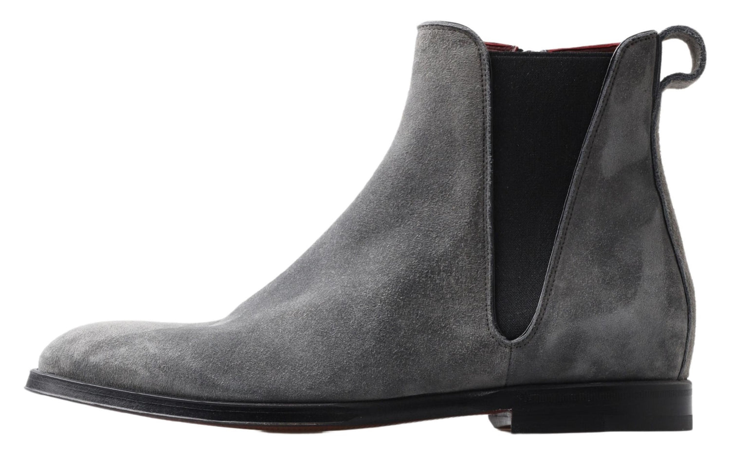 Dolce &amp; Gabbana Gray Leather Men Ankle Boots Shoes