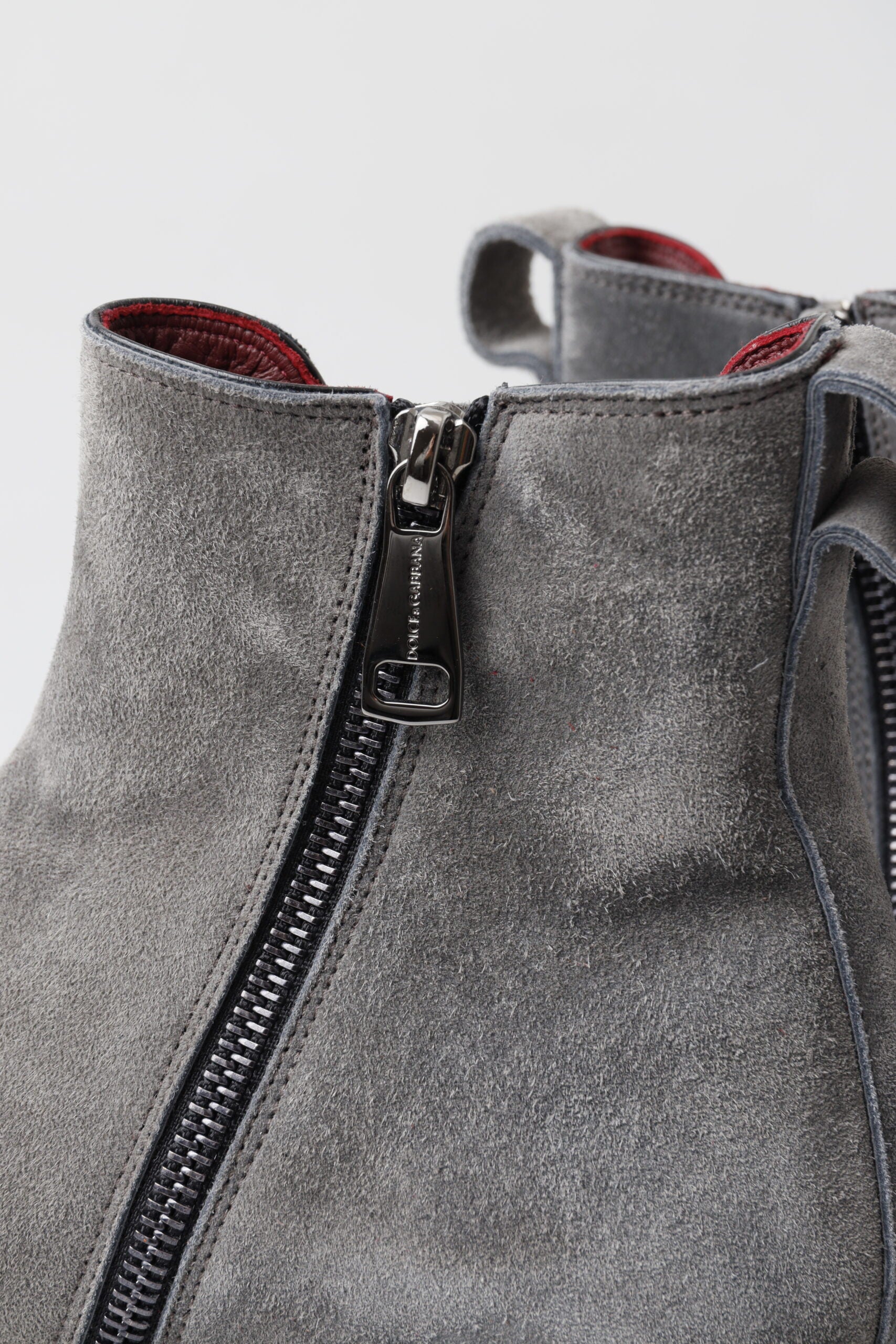 Dolce &amp; Gabbana Gray Leather Men Ankle Boots Shoes