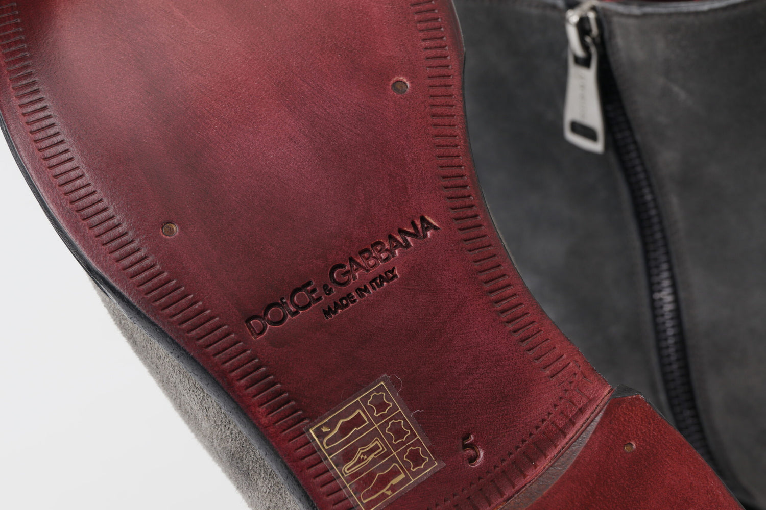 Dolce &amp; Gabbana Gray Leather Men Ankle Boots Shoes