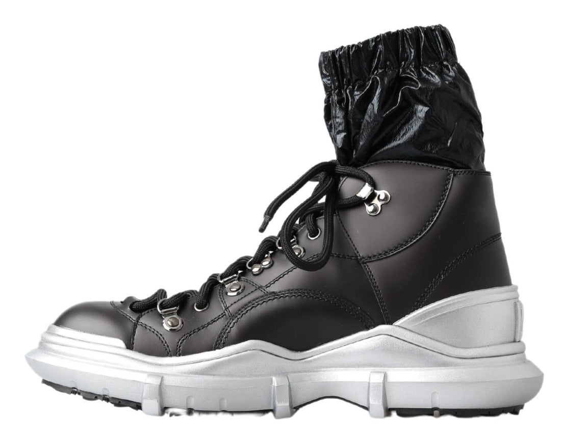 Dolce &amp; Gabbana Black Nylon Galileo High Top Sneakers Shoes