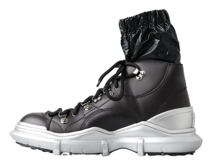 Dolce &amp;amp; Gabbana Svarta Nylon Galileo Höga Sneakers Skor