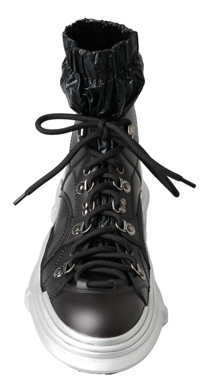Dolce &amp;amp; Gabbana Svarta Nylon Galileo Höga Sneakers Skor