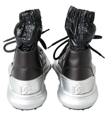 Dolce &amp;amp; Gabbana Svarta Nylon Galileo Höga Sneakers Skor