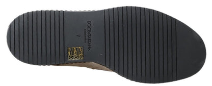 Dolce &amp; Gabbana Ivory Suede Leather Men Espadrille Shoes