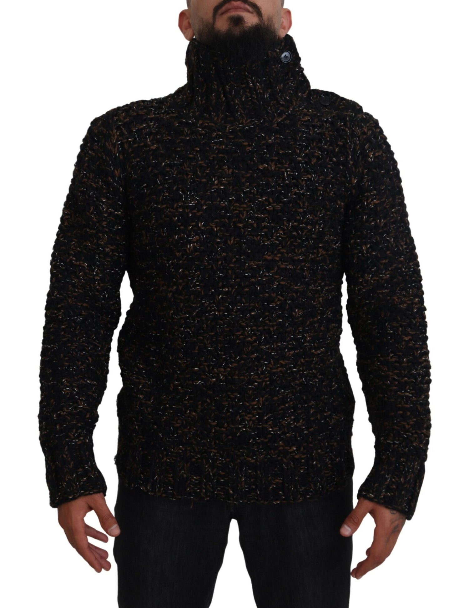 Dolce &amp; Gabbana Brown Fatto A Mano Turtleneck Pullover Sweater