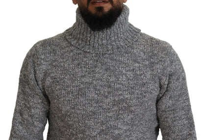 Dolce &amp; Gabbana Gray Wool Knit Turtleneck Pullover Sweater