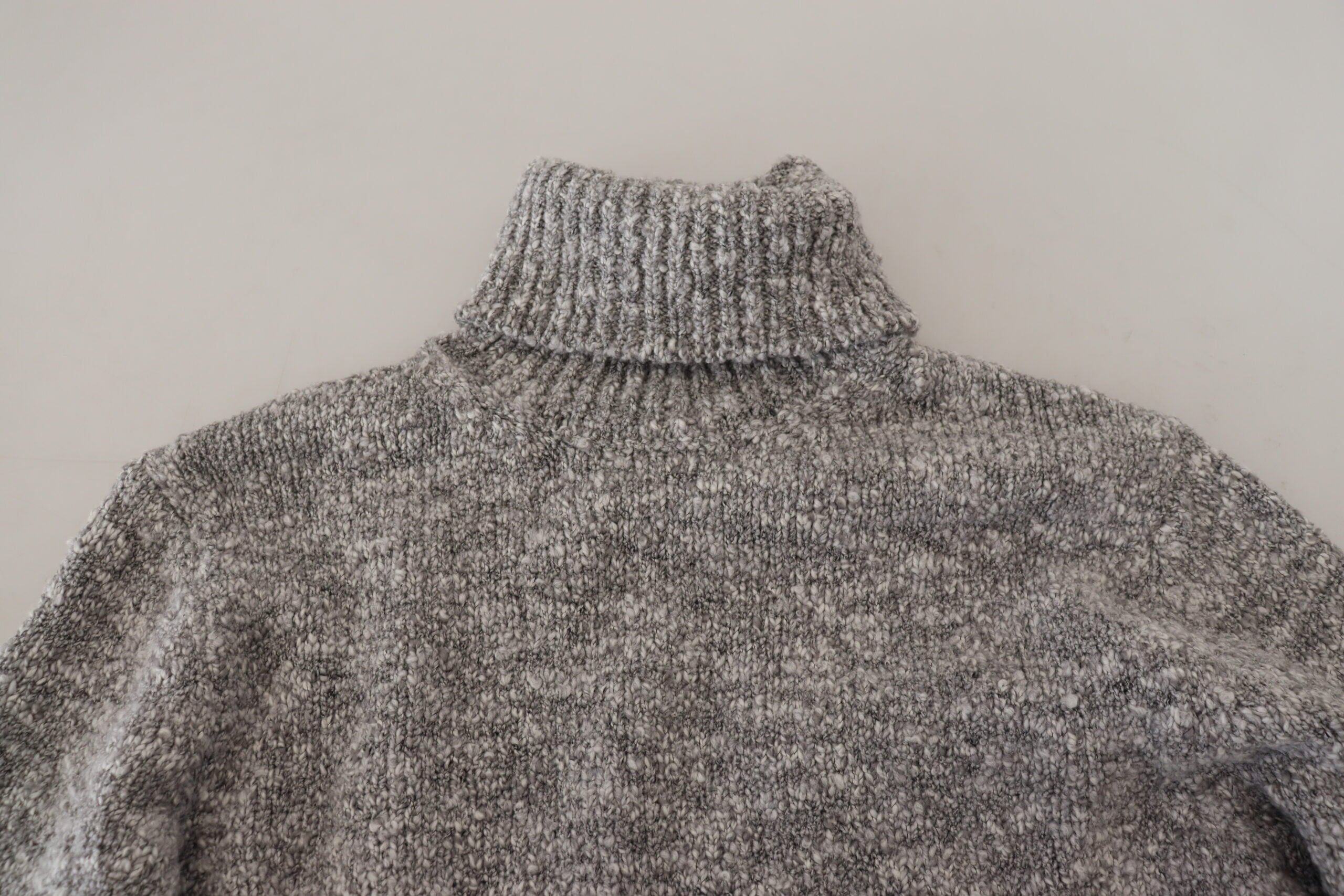 Dolce &amp; Gabbana Gray Wool Knit Turtleneck Pullover Sweater