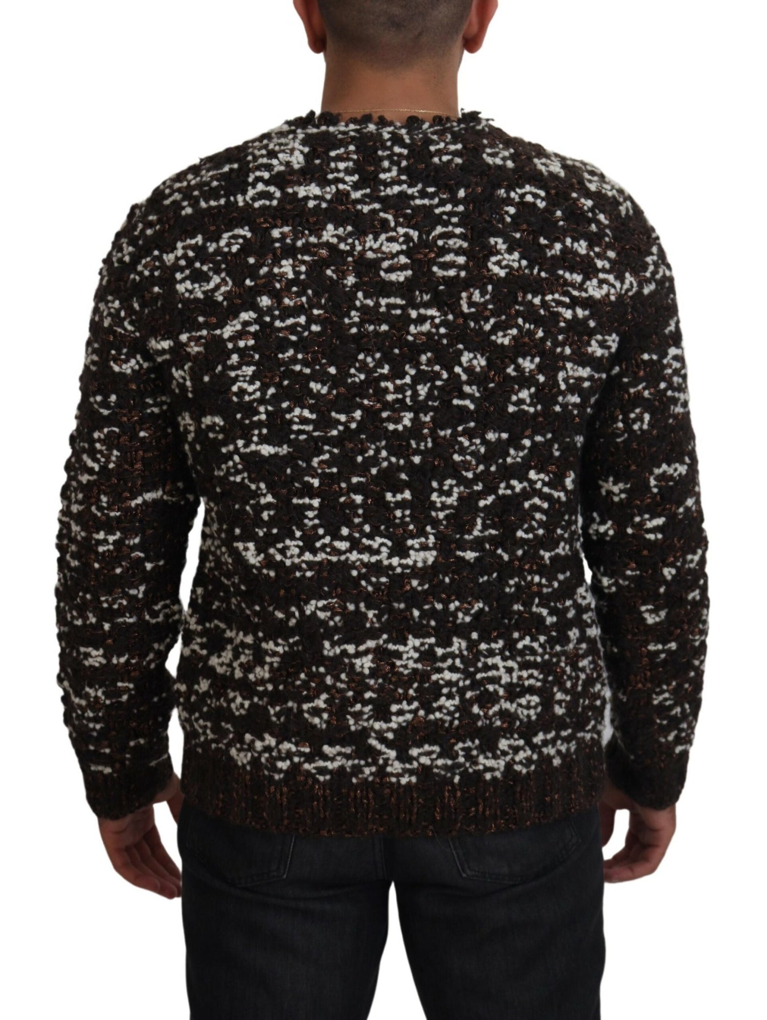 Dolce &amp; Gabbana Brown Knitted Wool Fatto A Mano Sweater