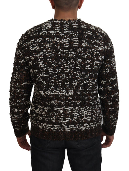Dolce &amp; Gabbana Brown Knitted Wool Fatto A Mano Sweater