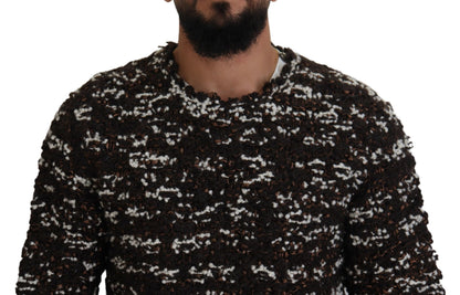Dolce &amp; Gabbana Brown Knitted Wool Fatto A Mano Sweater