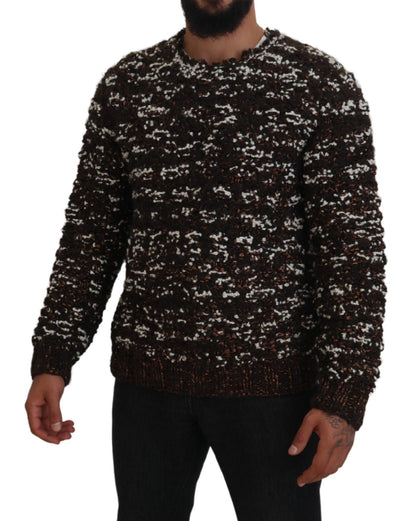 Dolce &amp; Gabbana Brown Knitted Wool Fatto A Mano Sweater