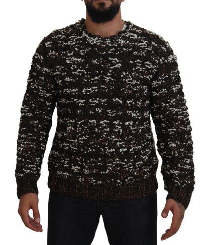 Dolce &amp; Gabbana Brown Knitted Wool Fatto A Mano Sweater