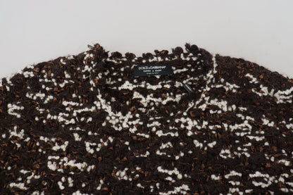 Dolce &amp; Gabbana Brown Knitted Wool Fatto A Mano Sweater